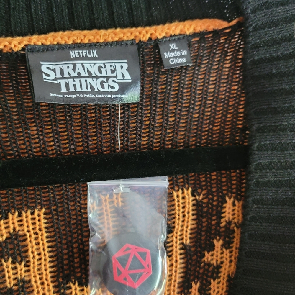 Netflix Hellfire Club Orange and Black Cardigan - XL - Picture 2 of 8